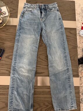 Zara Light Blue Straight Leg Jeans